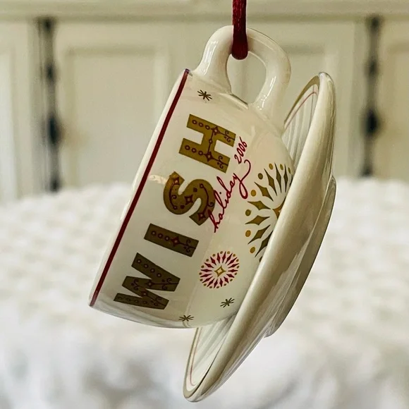 Starbucks Tea Cup Ornament 2006 WISH 
Christmas Ornament Pre owned, no box - Picture 6 of 6